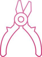 Pliers Line Gradient Icon vector