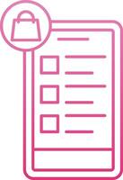OnLine Gradient Shopping Wishlist Line Gradient Icon vector