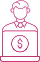Remote Worker Line Gradient Icon vector
