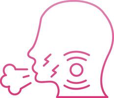 Cough Line Gradient Icon vector