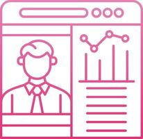 OnLine Gradient Web Presentation Line Gradient Icon vector