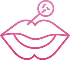 Lips Line Gradient Icon vector