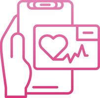 Heart Rate App Line Gradient Icon vector