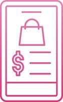 OnLine Gradient Shopping Line Gradient Icon vector