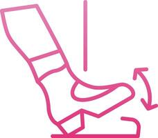 Toe Drop Line Gradient Icon vector