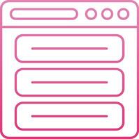 Web Menu Line Gradient Icon vector