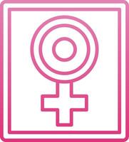 Girl Power Line Gradient Icon vector