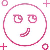 Smirking Line Gradient Icon vector