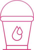 Water Bucket Line Gradient Icon vector