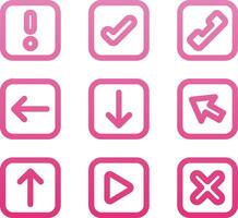 Web Button Line Gradient Icon vector
