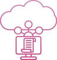 Cloud Service Line Gradient Icon vector