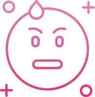Embarrassed Line Gradient Icon vector