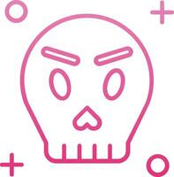 Skull Line Gradient Icon vector