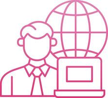 Remotely Working Line Gradient Icon vector