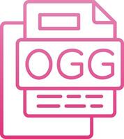 OGG File Line Gradient Icon vector
