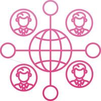 Remote Job Line Gradient Icon vector