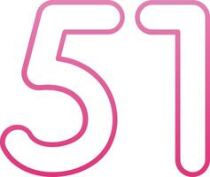 Fifty one Line Gradient Icon vector