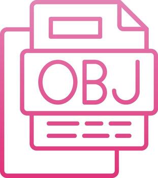 OBJ File Line Gradient Icon vector