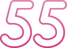 Fifty five Line Gradient Icon vector