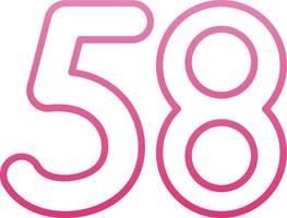Fifty eight Line Gradient Icon vector