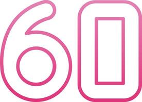 Sixty Line Gradient Icon vector