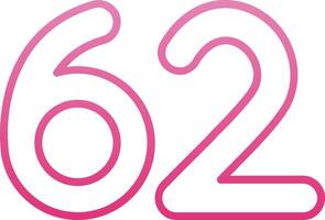 Sixty two Line Gradient Icon vector