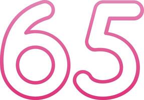 Sixty five Line Gradient Icon vector
