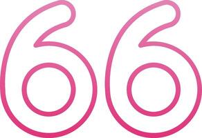 Sixty six Line Gradient Icon vector