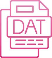 Dat File Line Gradient Icon vector