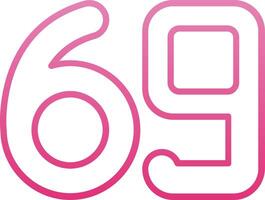 Sixty nine Line Gradient Icon vector