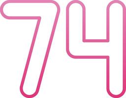 Seventy four Line Gradient Icon vector