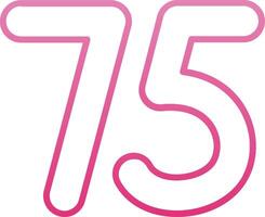 Seventy five Line Gradient Icon vector
