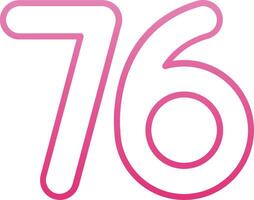 Seventy six Line Gradient Icon vector