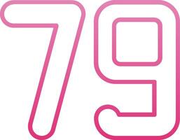 Seventy nine Line Gradient Icon vector