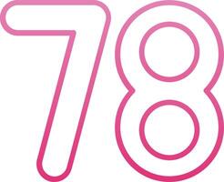 Seventy eight Line Gradient Icon vector