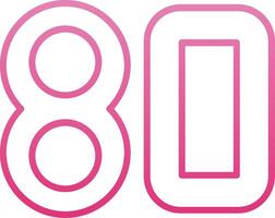 Eighty Line Gradient Icon vector
