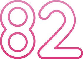 Eighty two Line Gradient Icon vector