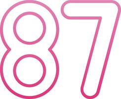 Eighty seven Line Gradient Icon vector