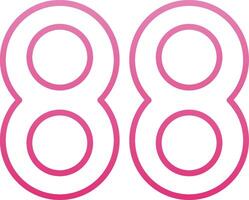Eighty eight Line Gradient Icon vector