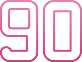 Ninety Line Gradient Icon vector