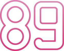 Eighty nine Line Gradient Icon vector