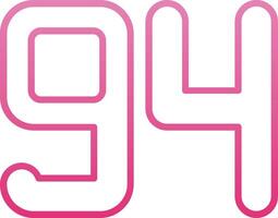 Ninety four Line Gradient Icon vector