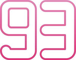 Ninety three Line Gradient Icon vector