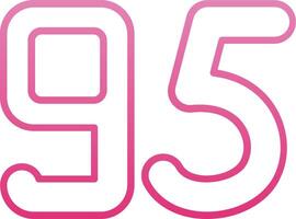 Ninety five Line Gradient Icon vector