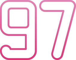 Ninety seven Line Gradient Icon vector