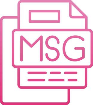 Msg File Line Gradient Icon vector