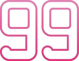 Ninety nine Line Gradient Icon vector