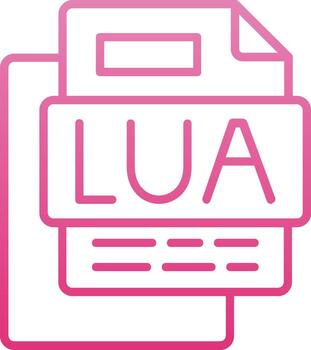 lua archivo línea degradado icono vector