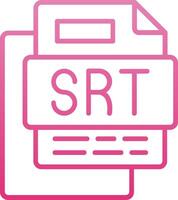 SRT File Line Gradient Icon vector
