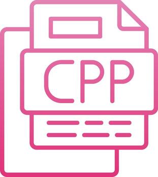 CPP Line Gradient Icon Fil Line Gradient Icone vector